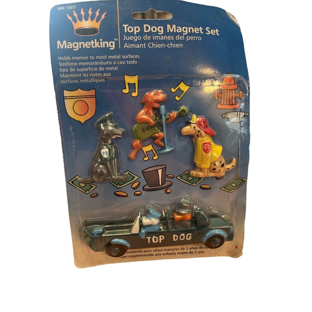 Vtg Top Dog Magnet Set 1998 NOS Set‎ Of 4